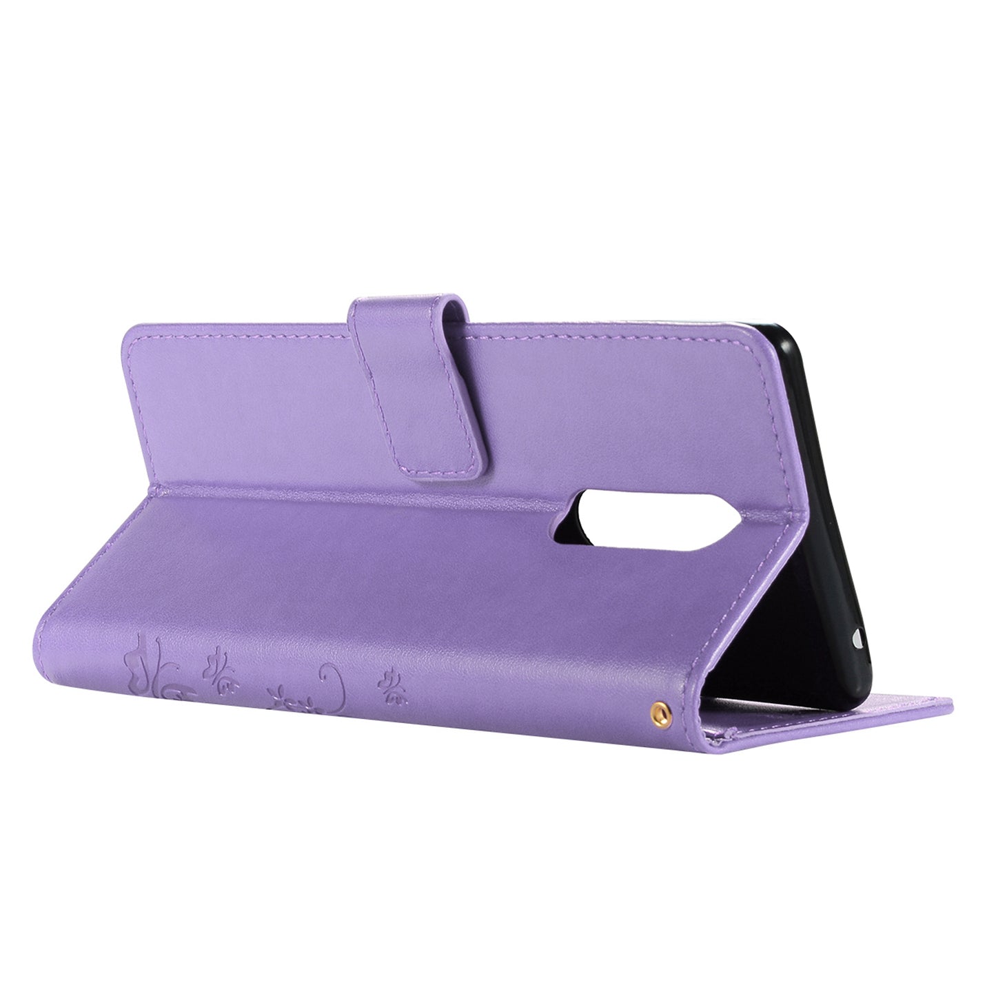 Imprint Butterfly Flower Leather Wallet Case for Sony Xperia 1