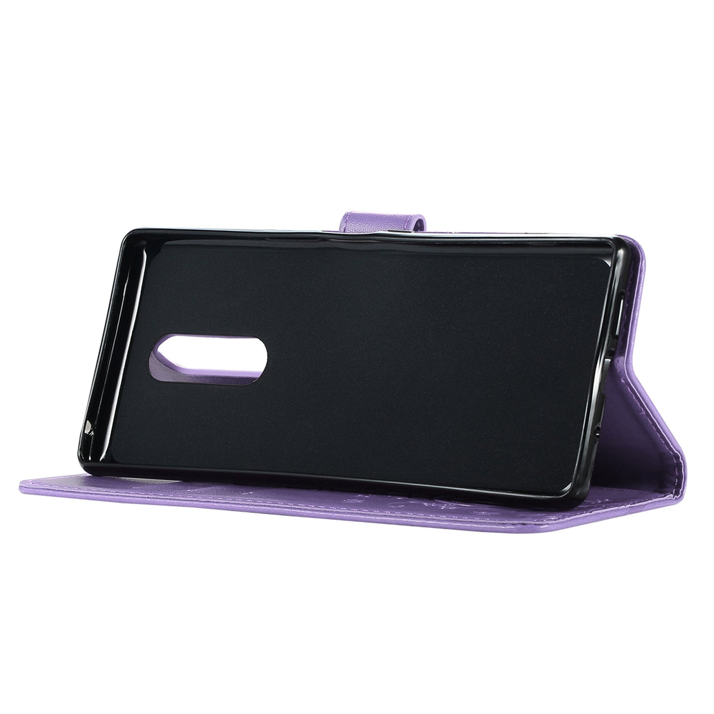 Imprint Butterfly Flower Leather Wallet Case for Sony Xperia 1