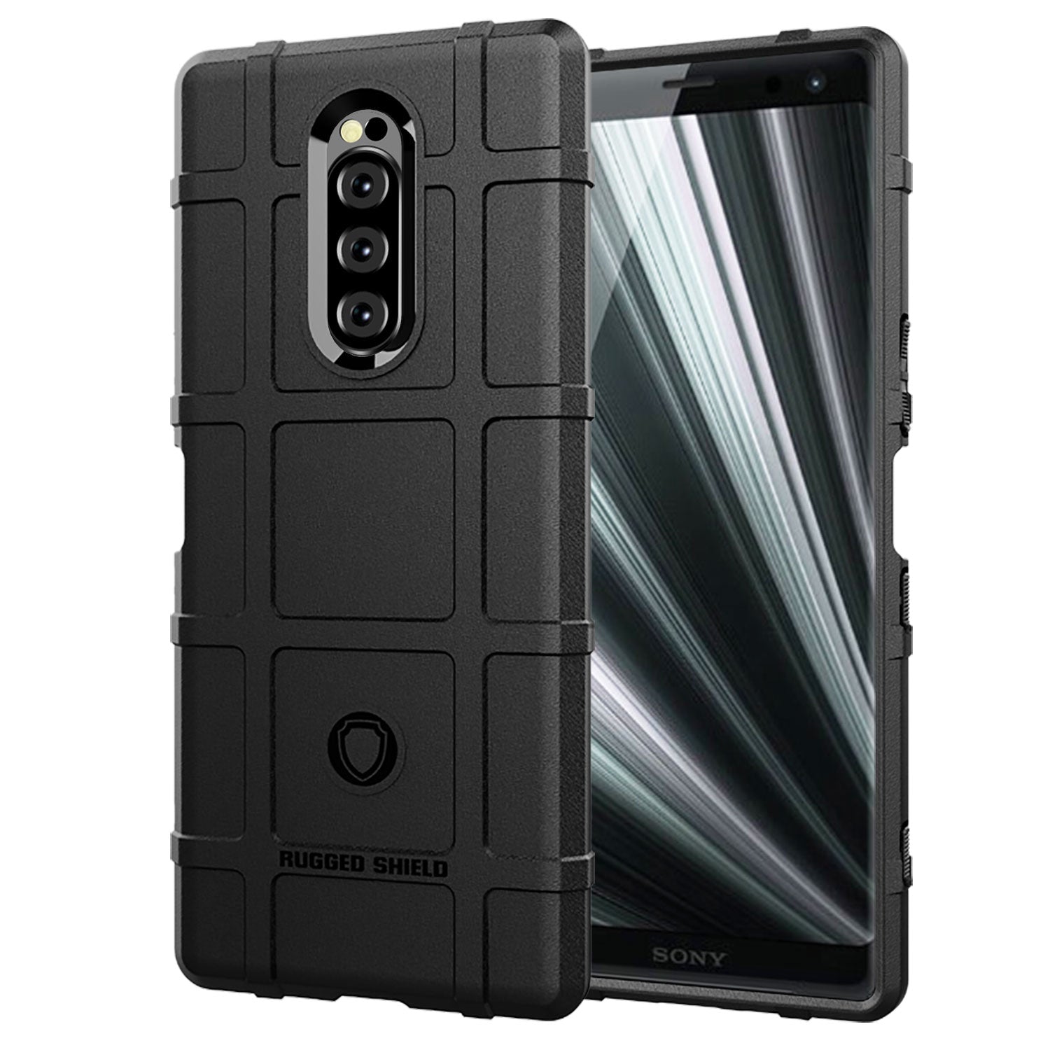 Rugged Square Grid Texture TPU Phone Case for Sony Xperia 1