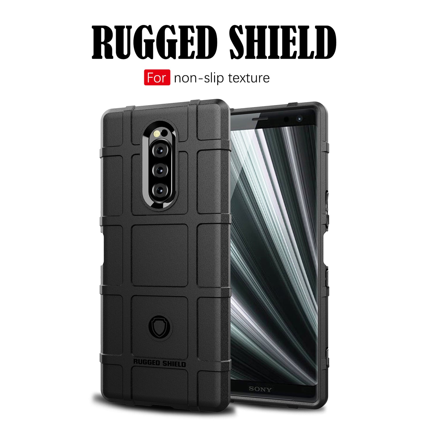 Rugged Square Grid Texture TPU Phone Case for Sony Xperia 1