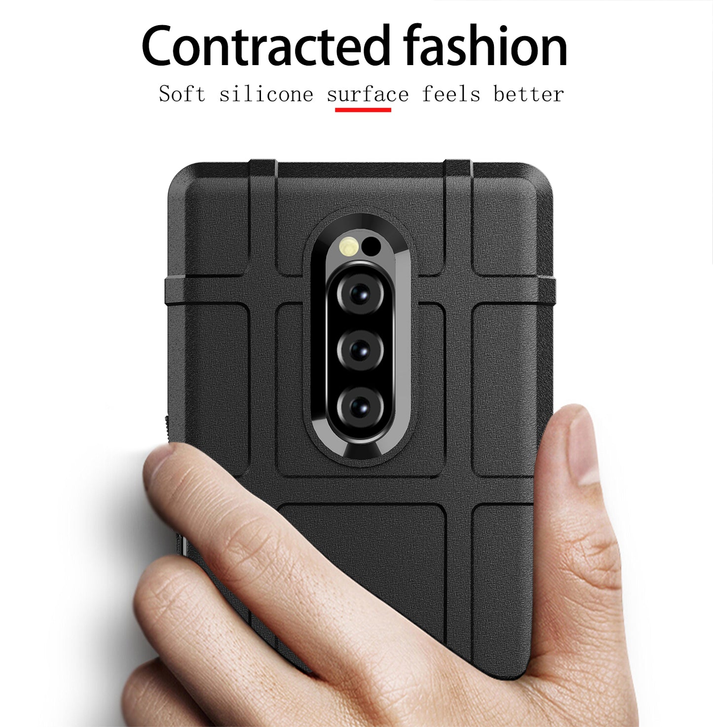 Rugged Square Grid Texture TPU Phone Case for Sony Xperia 1
