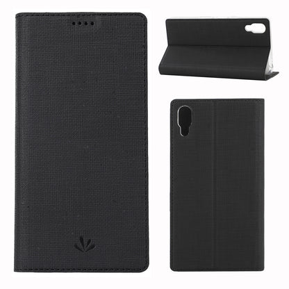 VILI DMX Cross Texture Card Holder Leather Stand Cover for Sony Xperia L3
