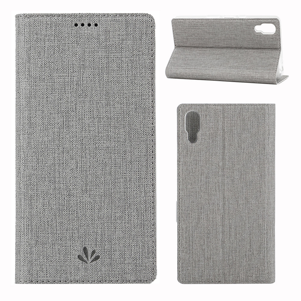 VILI DMX Cross Texture Card Holder Leather Stand Cover for Sony Xperia L3