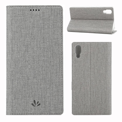 VILI DMX Cross Texture Card Holder Leather Stand Cover for Sony Xperia L3