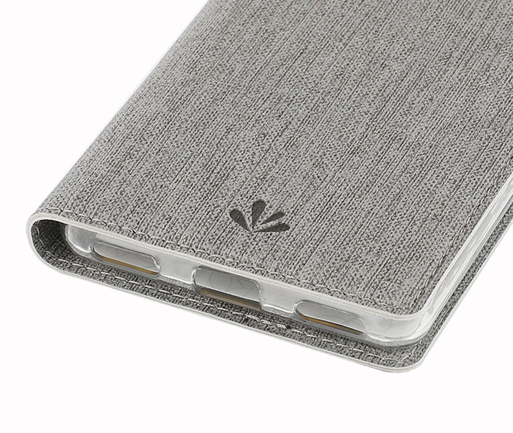 VILI DMX Cross Texture Card Holder Leather Stand Cover for Sony Xperia L3