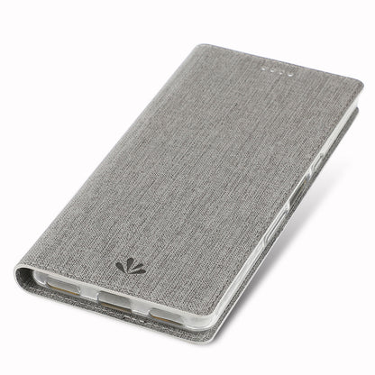 VILI DMX Cross Texture Card Holder Leather Stand Cover for Sony Xperia L3