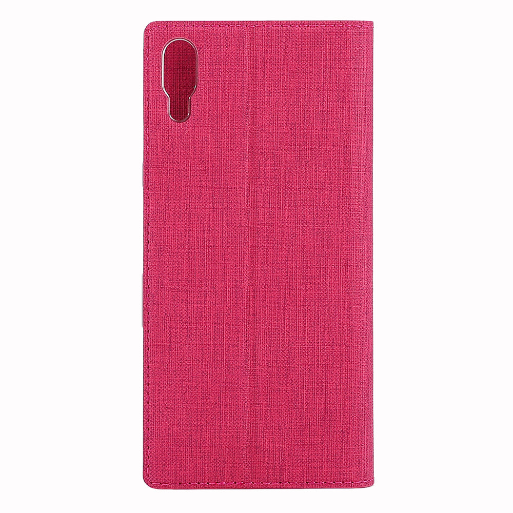 VILI DMX Cross Texture Card Holder Leather Stand Cover for Sony Xperia L3
