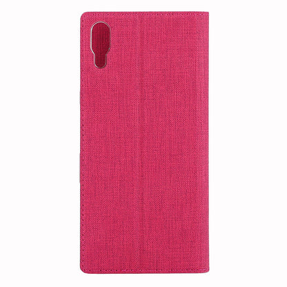 VILI DMX Cross Texture Card Holder Leather Stand Cover for Sony Xperia L3