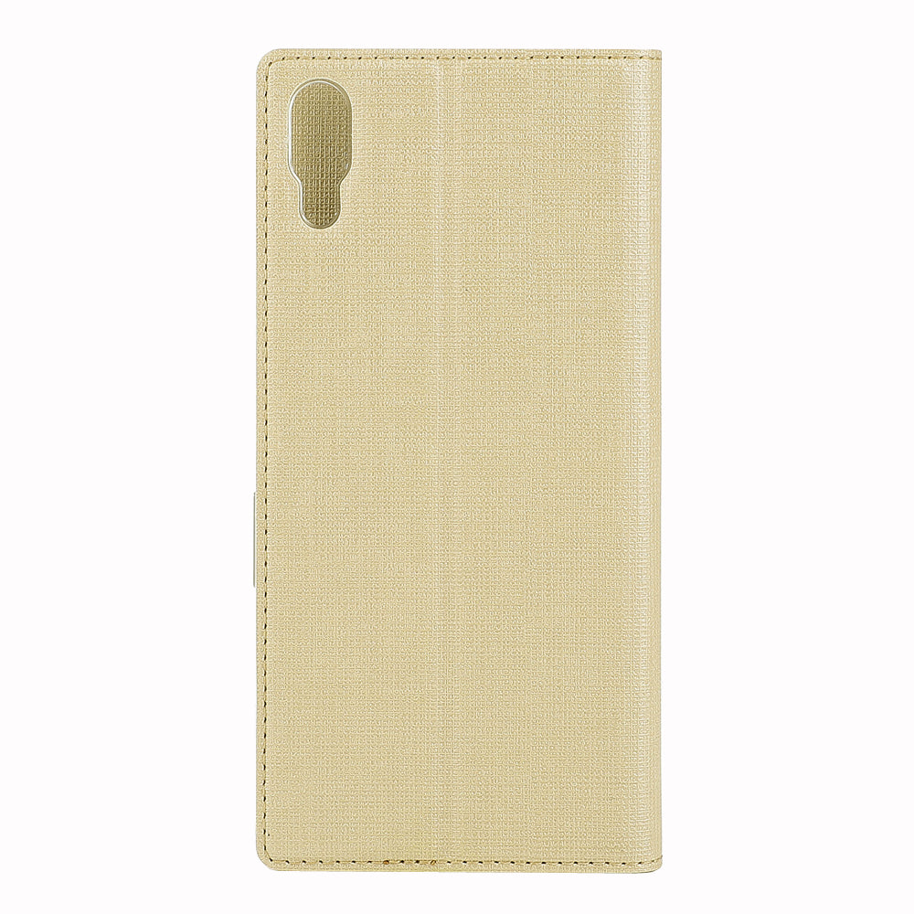 VILI DMX Cross Texture Card Holder Leather Stand Cover for Sony Xperia L3