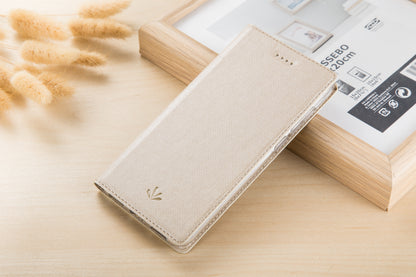VILI DMX Cross Texture Card Holder Leather Stand Cover for Sony Xperia L3