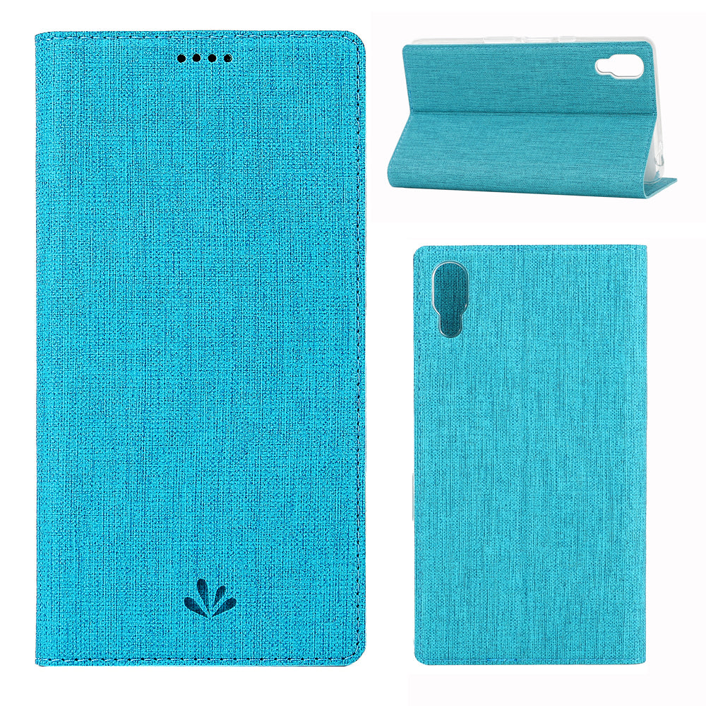 VILI DMX Cross Texture Card Holder Leather Stand Cover for Sony Xperia L3