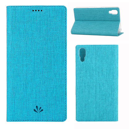 VILI DMX Cross Texture Card Holder Leather Stand Cover for Sony Xperia L3