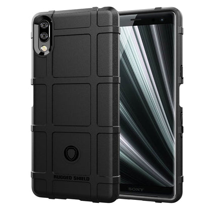 Rugged Square Grid Texture Soft TPU Anti-shock Case for Sony Xperia L3