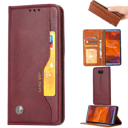 Auto-absorbed Wallet Stand Flip Leather Mobile Cover for Sony Xperia 10