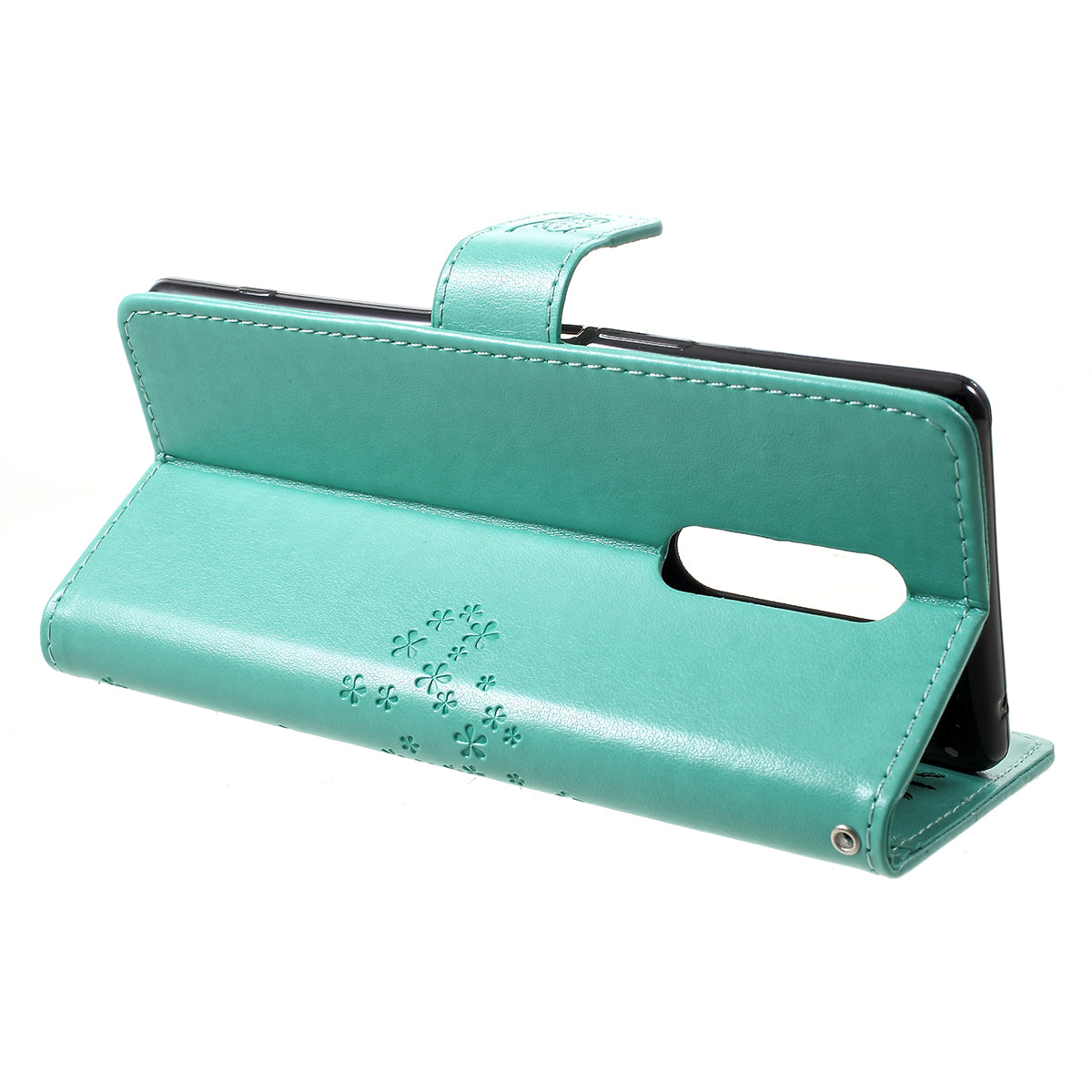 Imprint Tree Owl Leather Wallet Stand Case for Sony Xperia 1