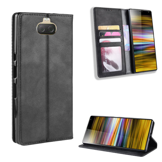 Vintage Style PU Leather Wallet Mobile Phone Cover for Sony Xperia 10 Plus