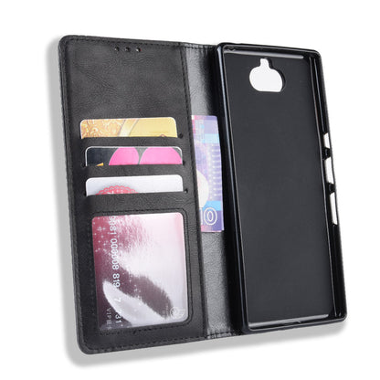 Vintage Style PU Leather Wallet Mobile Phone Cover for Sony Xperia 10 Plus