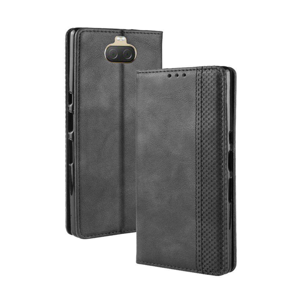 Vintage Style PU Leather Wallet Mobile Phone Cover for Sony Xperia 10 Plus