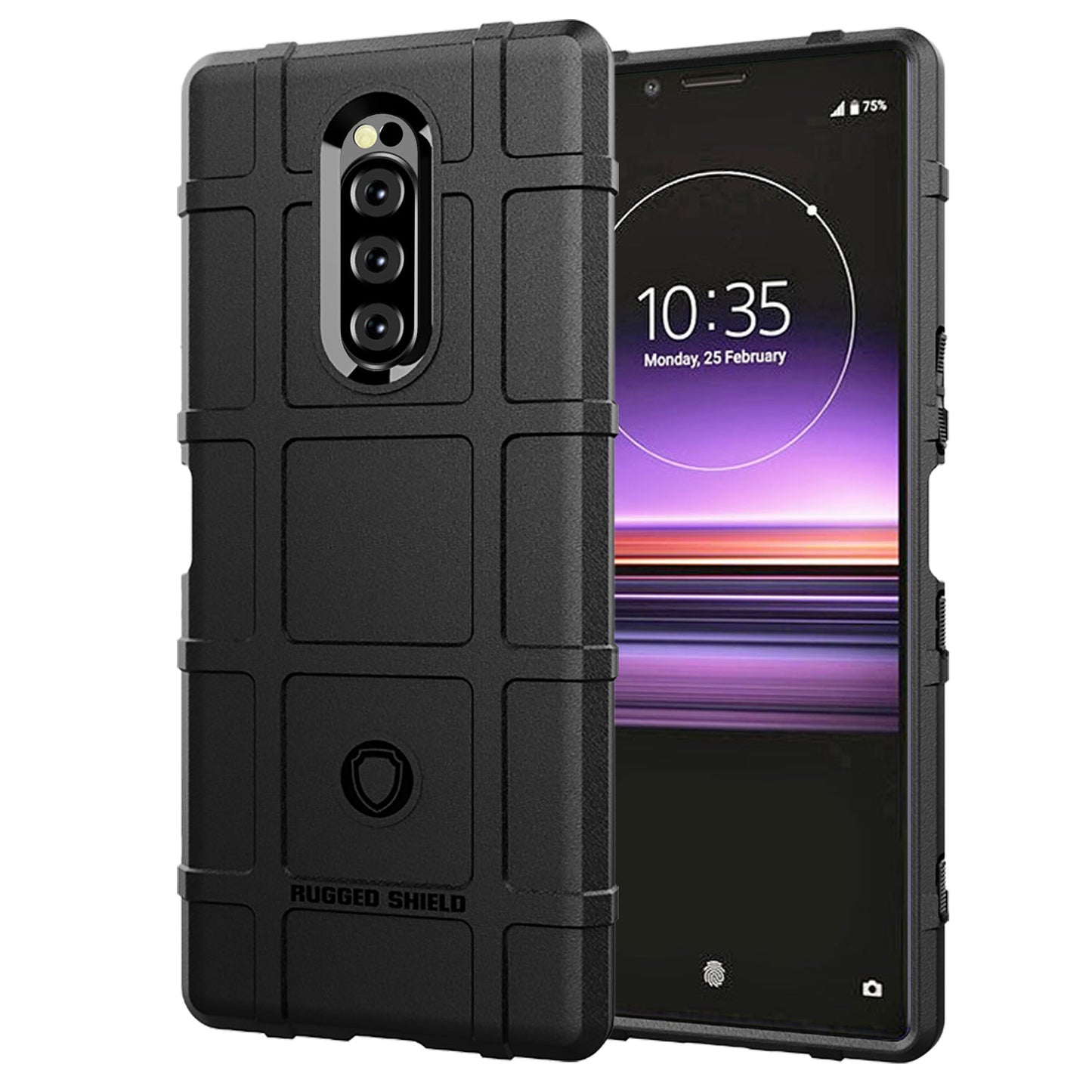 Rugged Square Grid Texture Anti-shock TPU Phone Cover for Sony Xperia 1