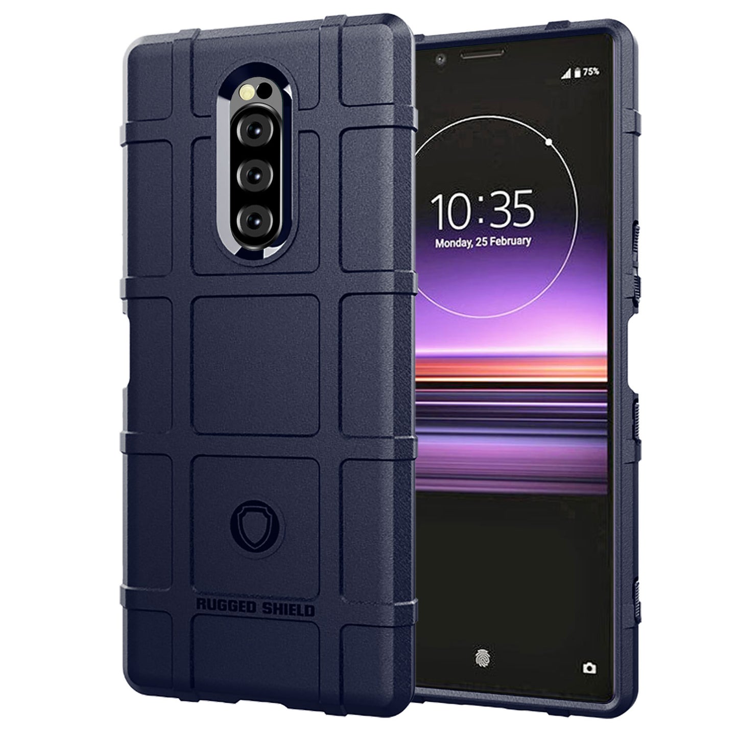 Rugged Square Grid Texture Anti-shock TPU Phone Cover for Sony Xperia 1