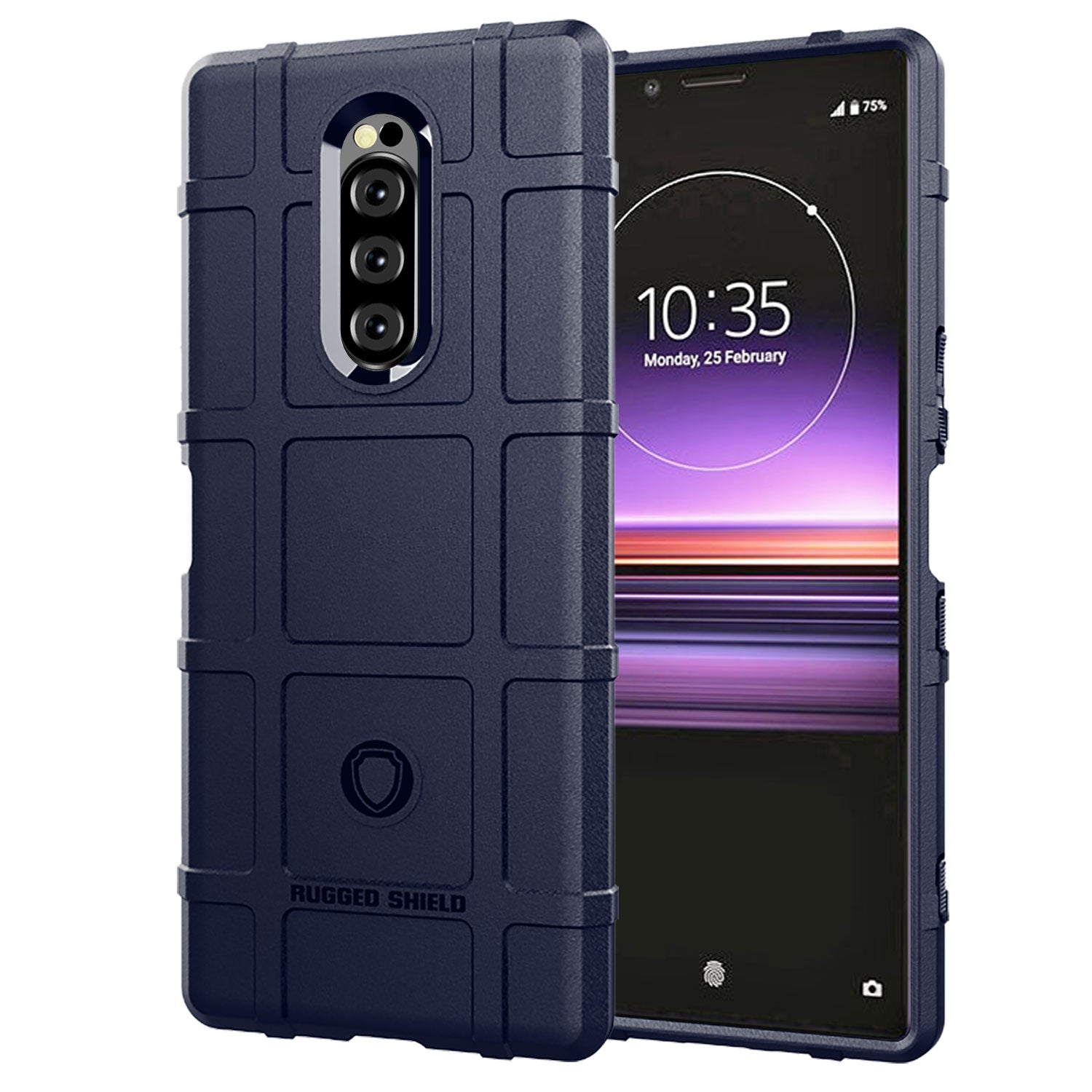 Rugged Square Grid Texture Anti-shock TPU Phone Cover for Sony Xperia 1