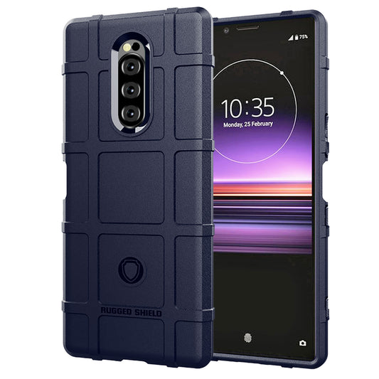Rugged Square Grid Texture Anti-shock TPU Phone Cover for Sony Xperia 1