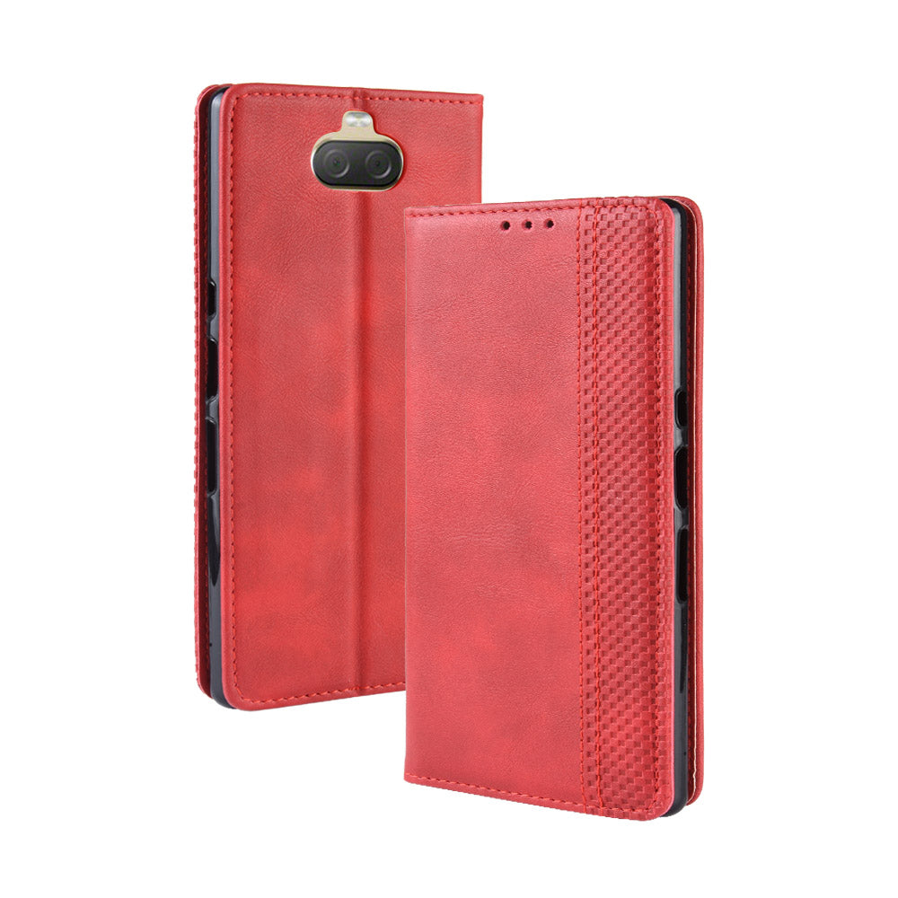 Vintage Style Leather Wallet Case for Sony Xperia 10