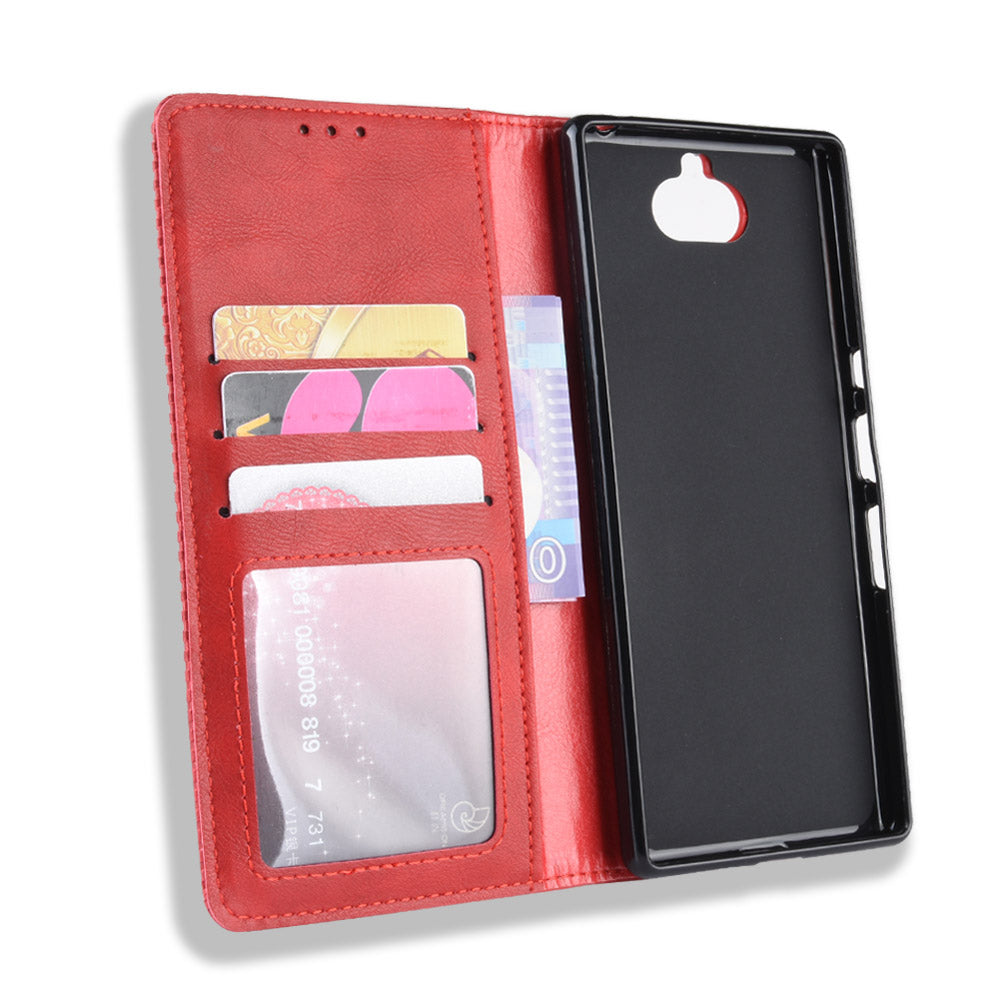Vintage Style Leather Wallet Case for Sony Xperia 10