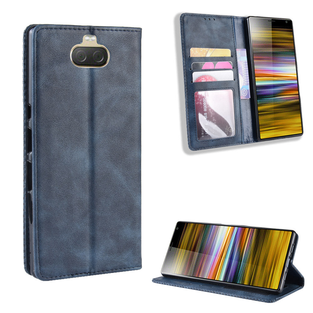Vintage Style Leather Wallet Case for Sony Xperia 10
