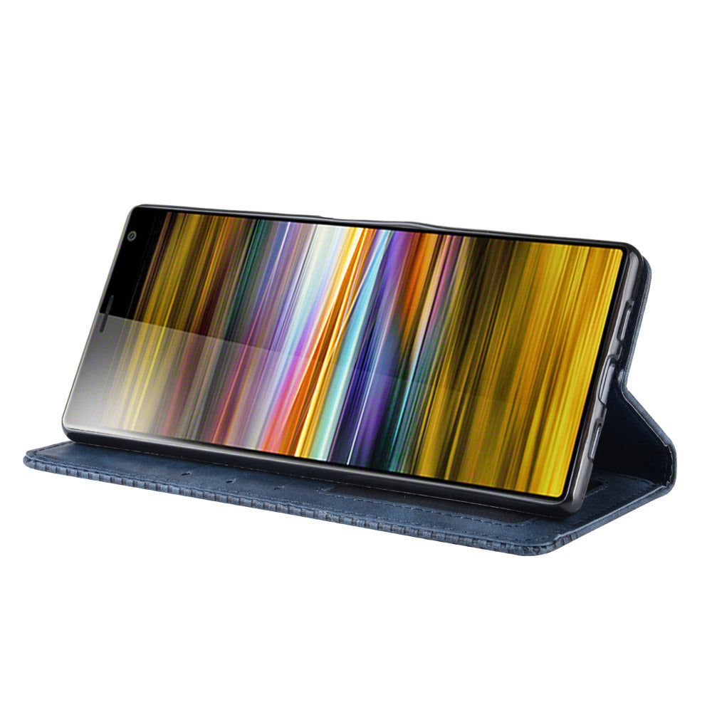 Vintage Style Leather Wallet Case for Sony Xperia 10