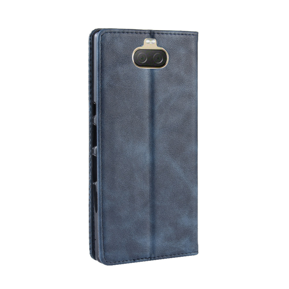 Vintage Style Leather Wallet Case for Sony Xperia 10