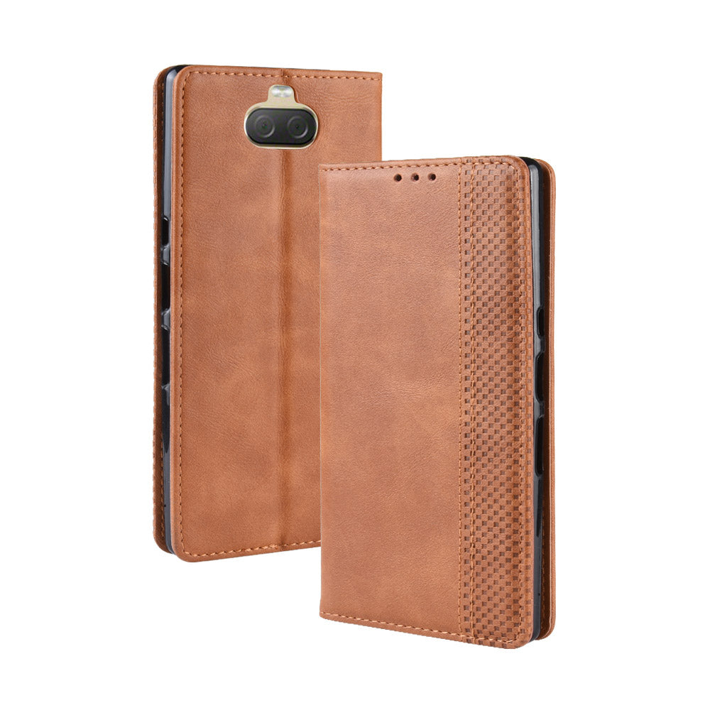 Vintage Style Leather Wallet Case for Sony Xperia 10