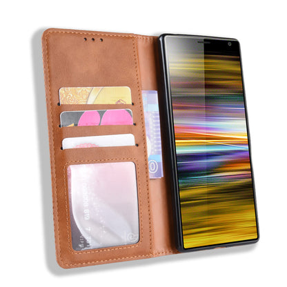 Vintage Style Leather Wallet Case for Sony Xperia 10