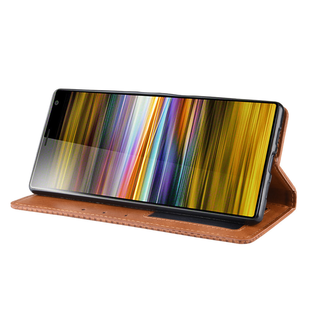 Vintage Style Leather Wallet Case for Sony Xperia 10