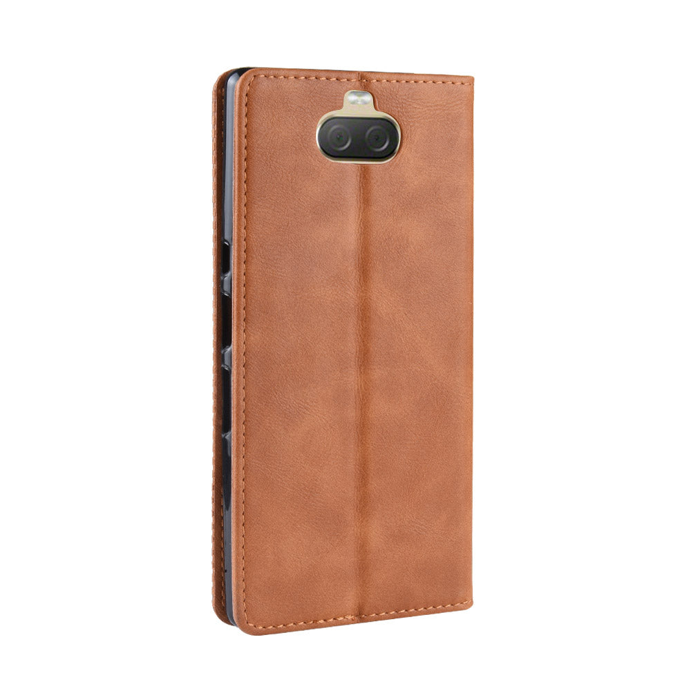 Vintage Style Leather Wallet Case for Sony Xperia 10