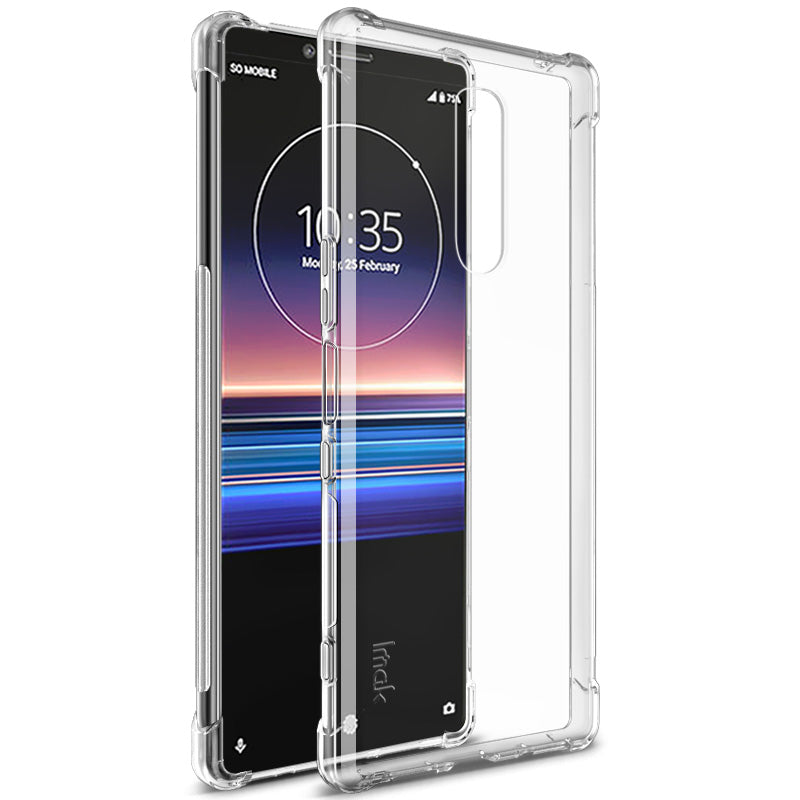 IMAK Skin Feel Anti-drop TPU Phone Case + Explosion-proof Screen Film for Sony Xperia 1