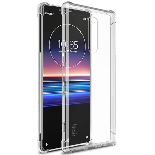 IMAK Skin Feel Anti-drop TPU Phone Case + Explosion-proof Screen Film for Sony Xperia 1