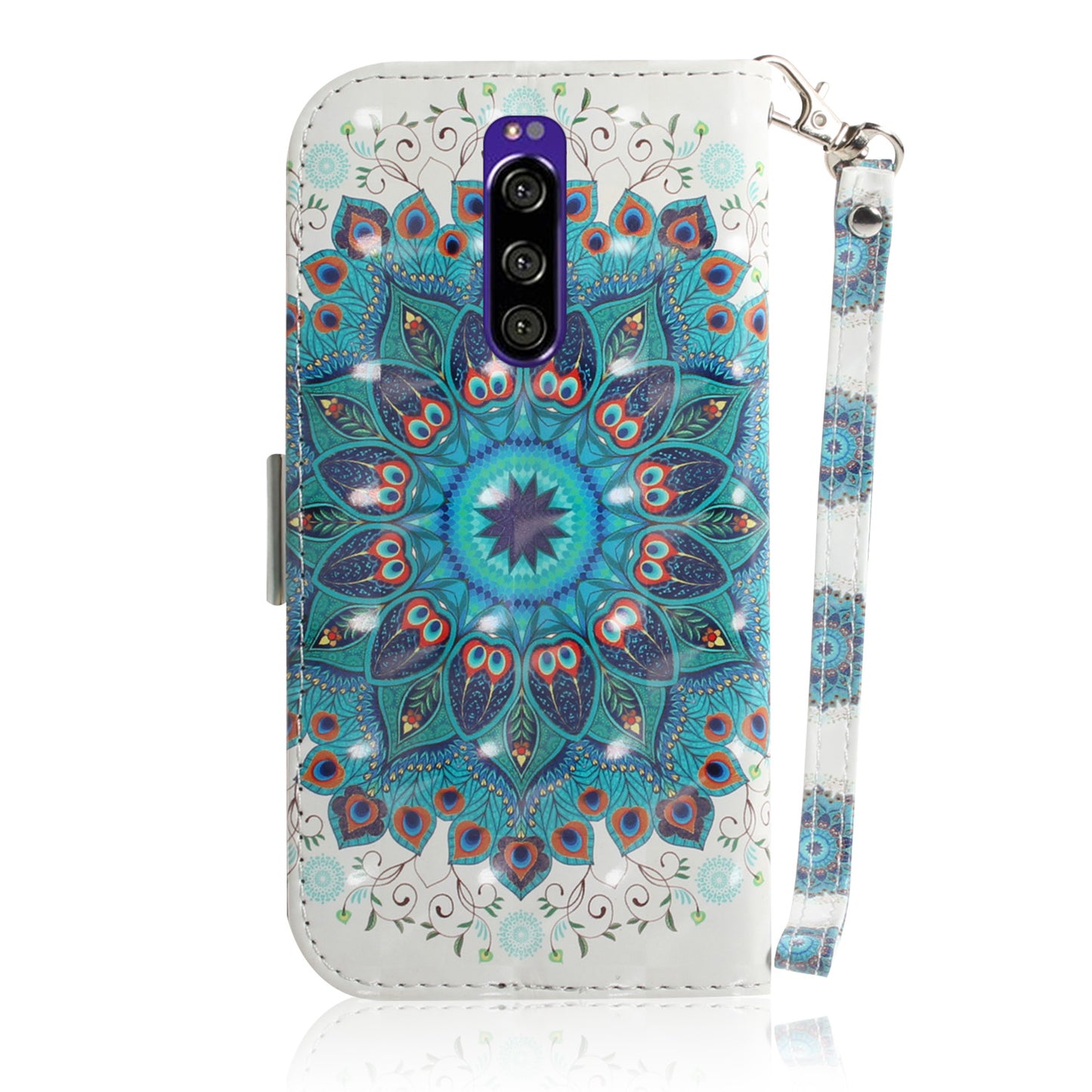 Light Spot Decor Pattern Printing PU Leather Stand Wallet Cover for Sony Xperia 1