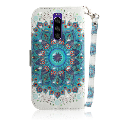 Light Spot Decor Pattern Printing PU Leather Stand Wallet Cover for Sony Xperia 1