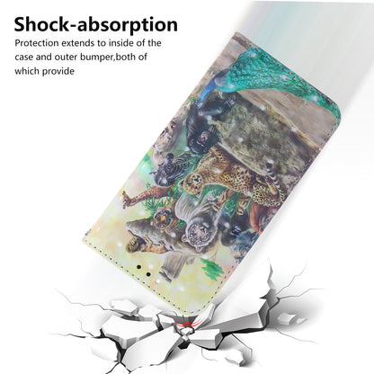 Light Spot Decor Pattern Printing PU Leather Stand Wallet Cover for Sony Xperia 1