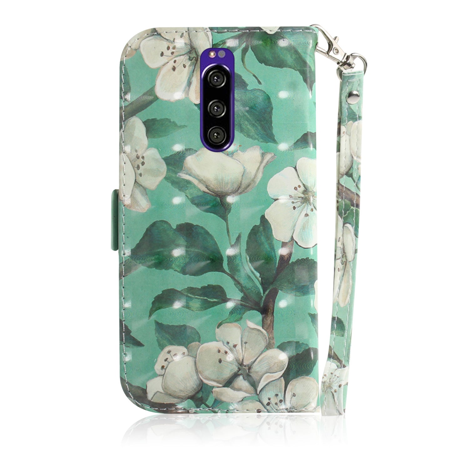 Light Spot Decor Pattern Printing PU Leather Stand Wallet Cover for Sony Xperia 1