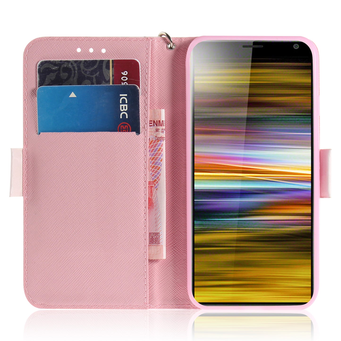 Light Spot Decor Pattern Printing PU Leather Stand Flip Cover for Sony Xperia 10 Plus