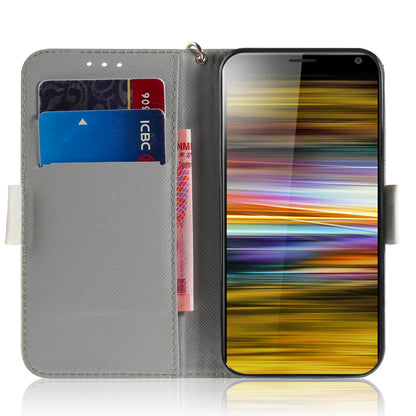 Light Spot Decor Pattern Printing PU Leather Stand Flip Cover for Sony Xperia 10 Plus