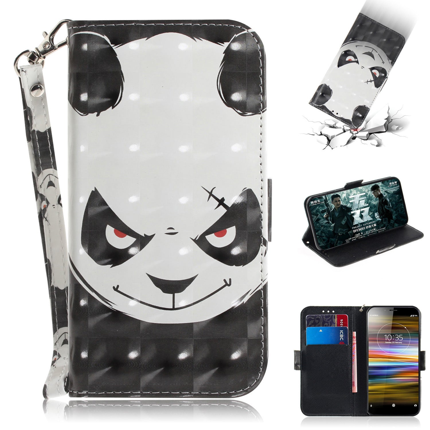Pattern Printing / Light Spot Decor / Leather Wallet Case for Sony Xperia L3
