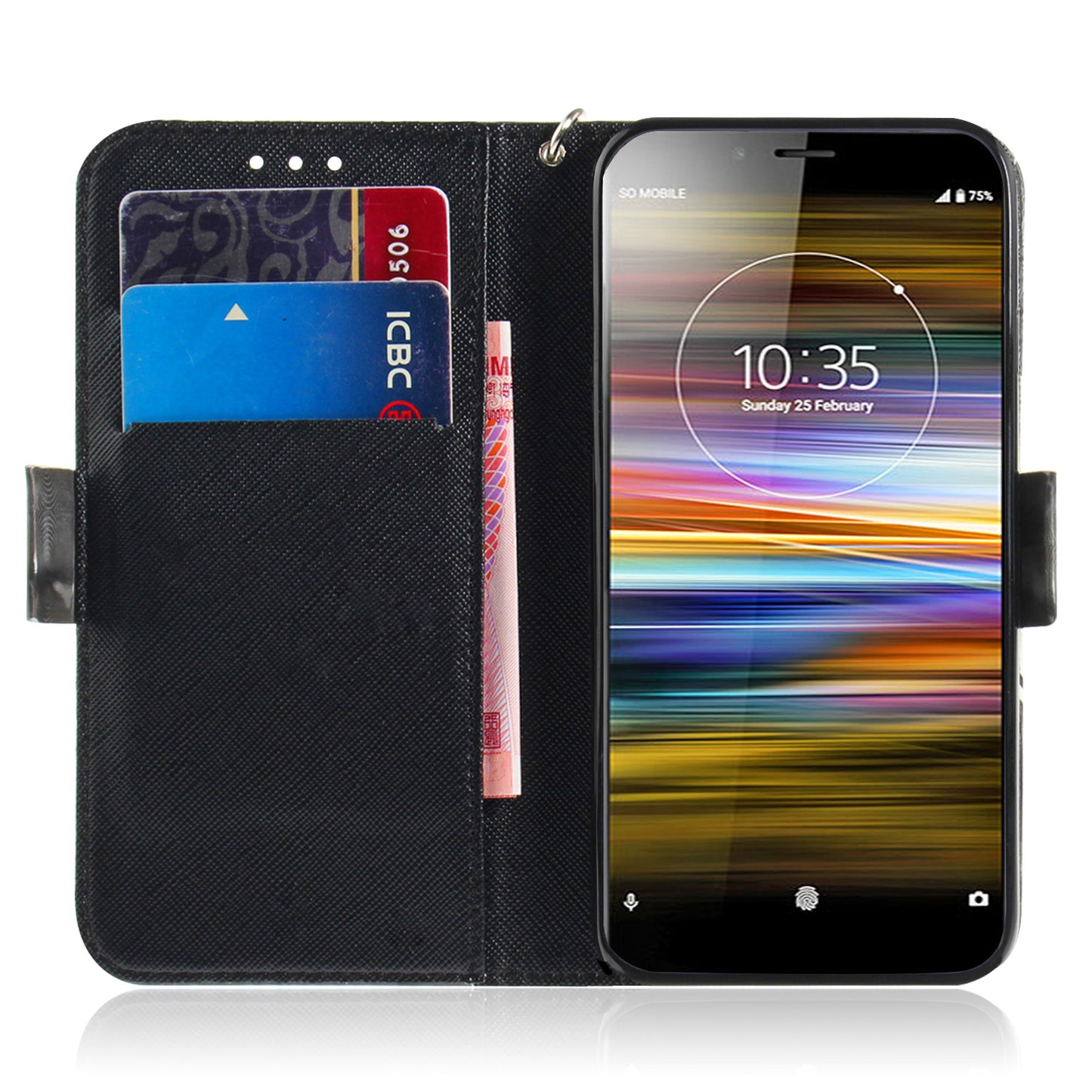 Pattern Printing / Light Spot Decor / Leather Wallet Case for Sony Xperia L3