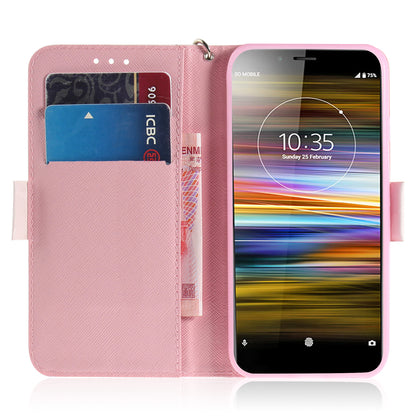 Pattern Printing / Light Spot Decor / Leather Wallet Case for Sony Xperia L3