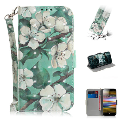 Pattern Printing / Light Spot Decor / Leather Wallet Case for Sony Xperia L3