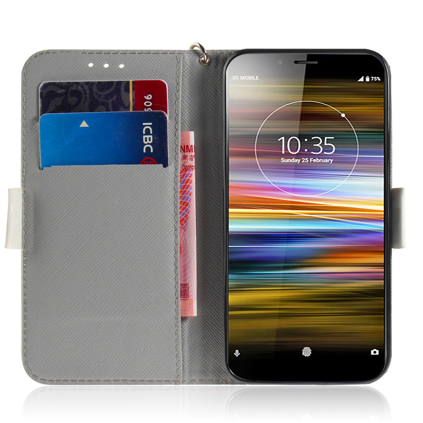 Pattern Printing / Light Spot Decor / Leather Wallet Case for Sony Xperia L3