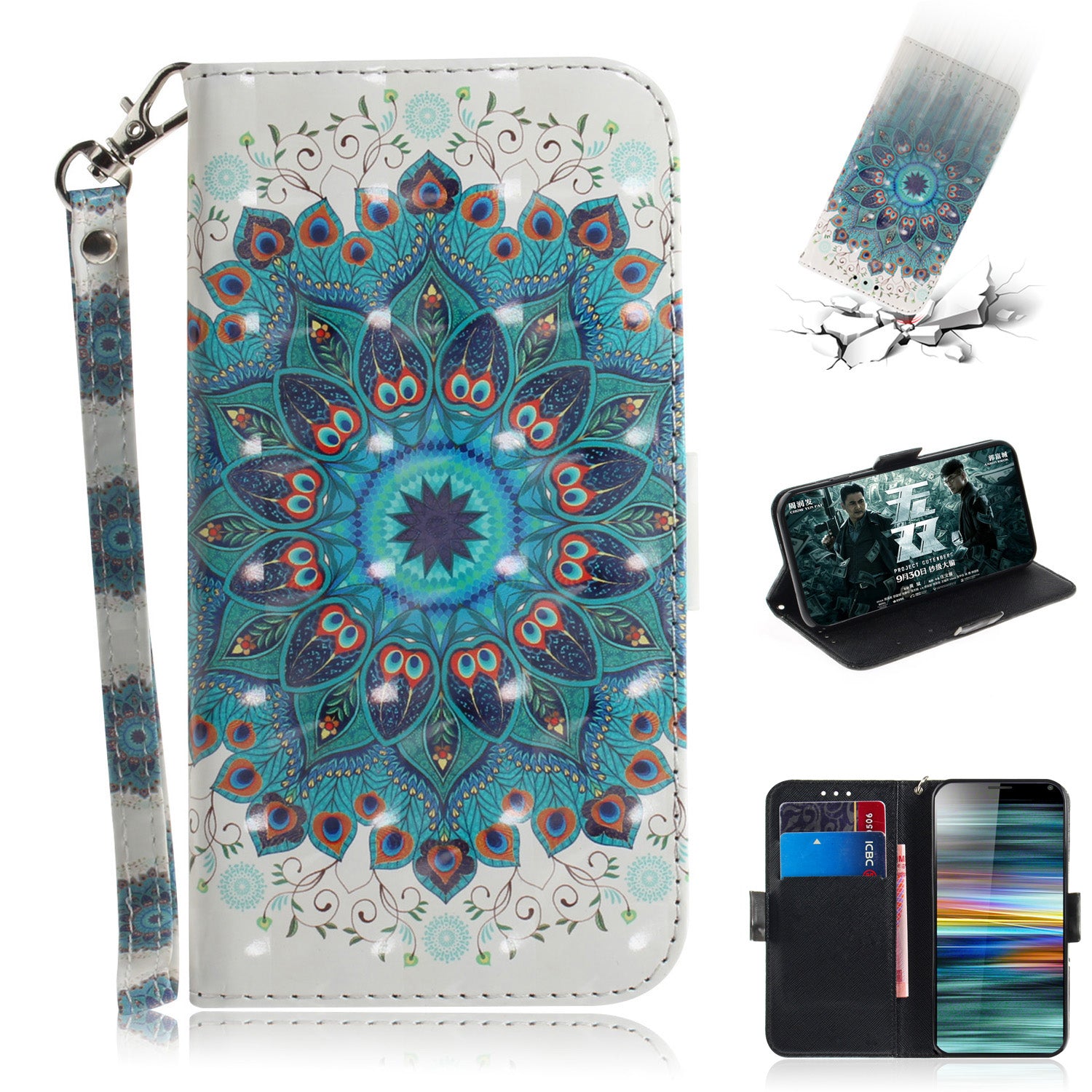 Pattern Printing PU Leather Wallet Cover with Stand for Sony Xperia 10