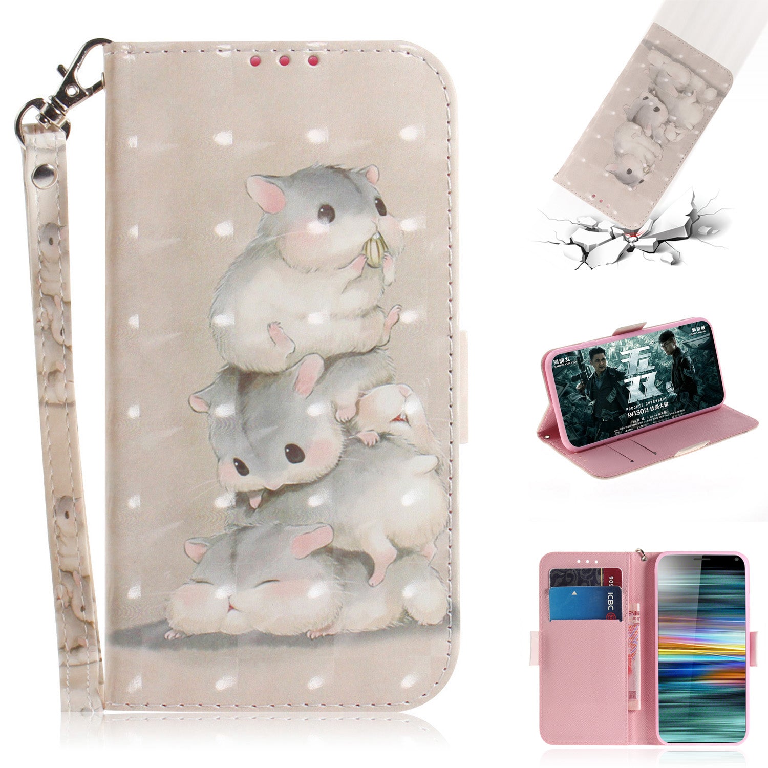 Pattern Printing PU Leather Wallet Cover with Stand for Sony Xperia 10